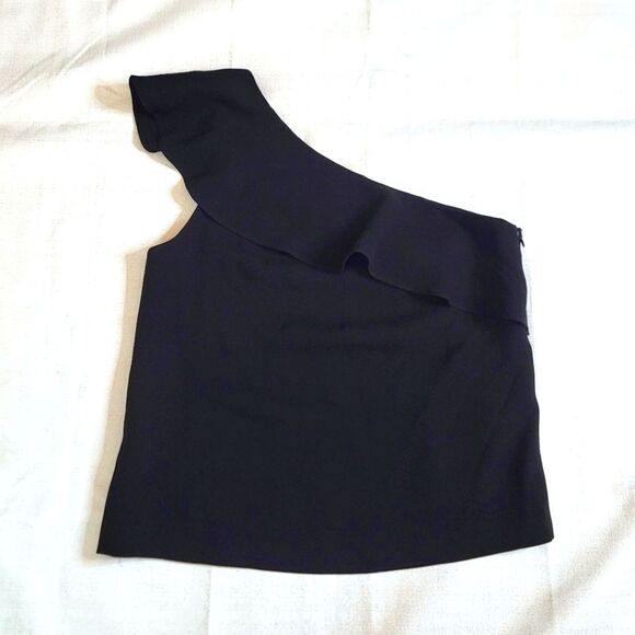 Club Monaco One Shoulder Ruffle Top Size 0 - Picture 1 of 6